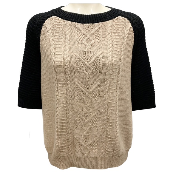 ST. JOHN CAMEL CAVIAR SPRING 2014 WOOL KNIT SWEATER - Picture 1 of 4